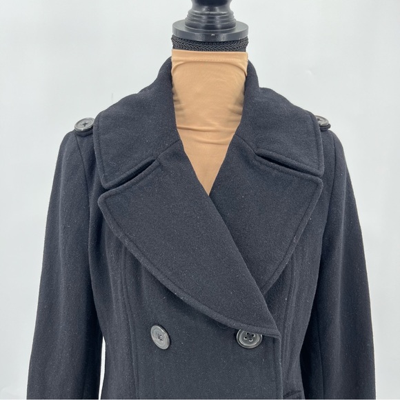 Black Wool Blend Short Coat M Timeless Tailored Winter capsule quiet luxury - Picture 7 of 15
